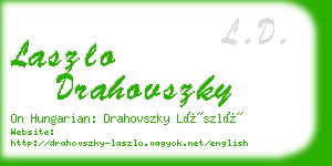 laszlo drahovszky business card